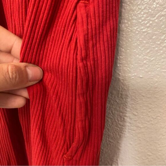 Old Navy red long sleeve fall winter Ribbed Knit Fit Flare Dress L 10/12 - Picture 5 of 8